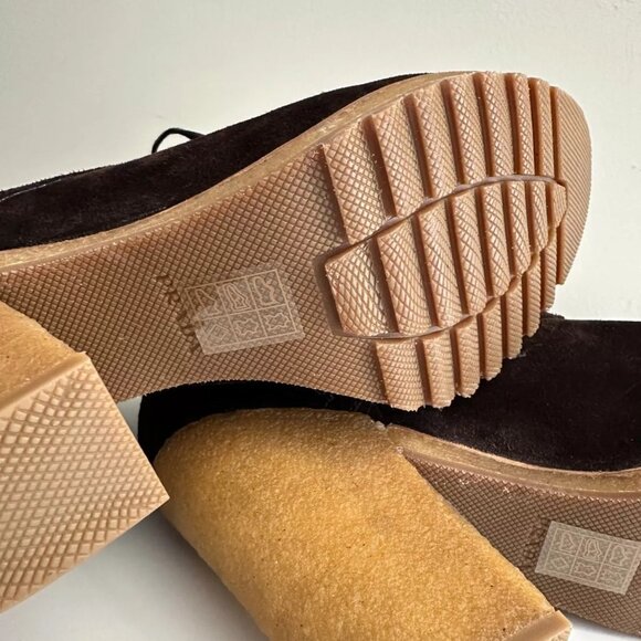 NEW PRADA Brown Suede Lace Up Rubber Heel Ankle Boots Size 38.5 - Picture 12 of 13